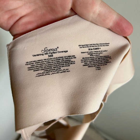 Soma Vanishing 360 Perfect Coverage Light Pink Pale Sand Underwire Bra 36 B - Picture 5 of 6